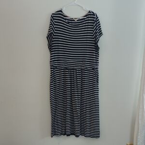 Boden Amelie Dress - Women's US 20/22L Striped Navy and White Dress